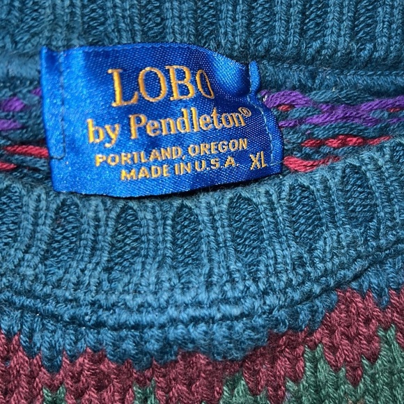 Pendleton Lobo Vintage Knit Pullover Crew Neck Sweater Sz.XL - Picture 8 of 10